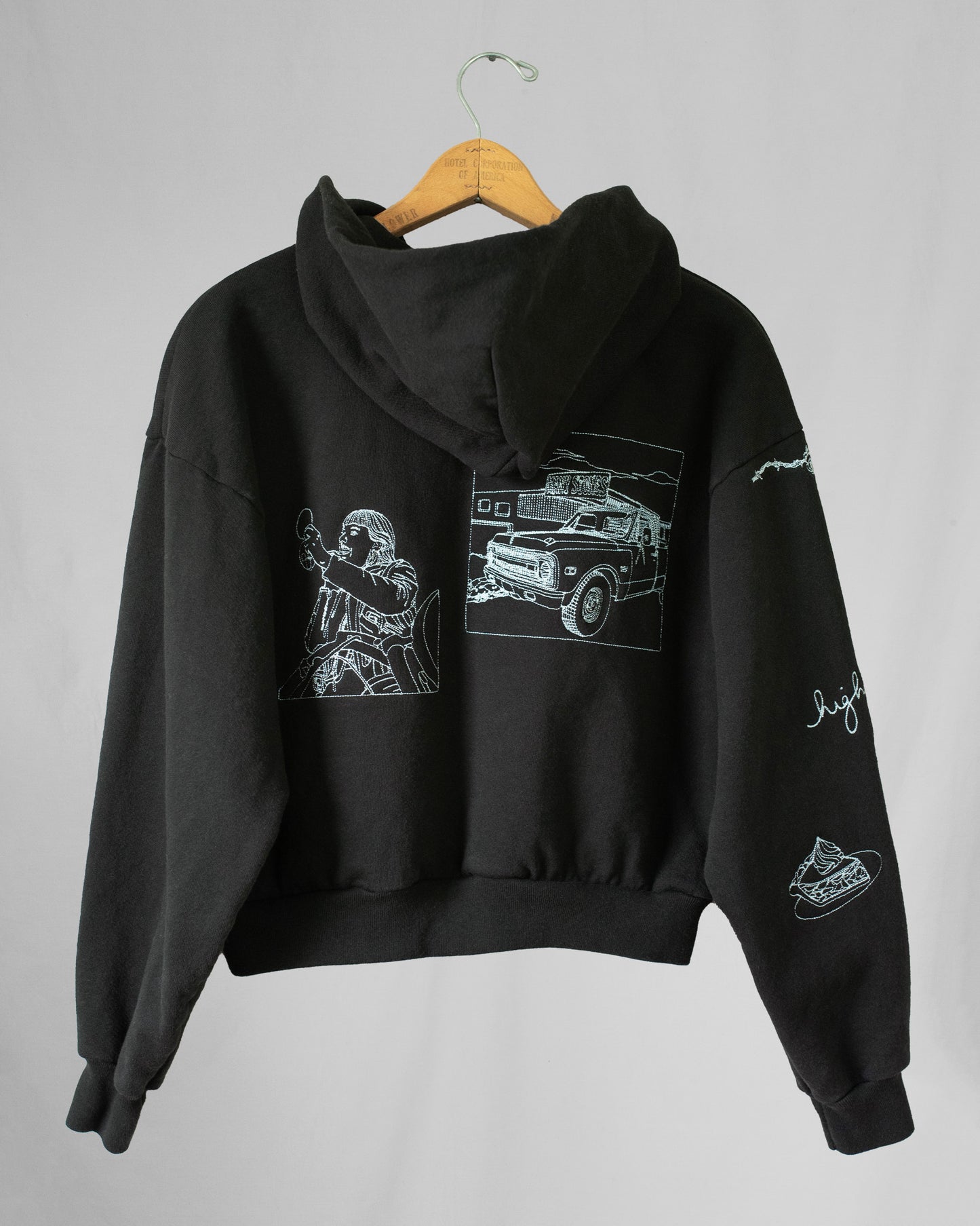 S/M ~ CROPPED ZIP MULTI-EMBROIDERY